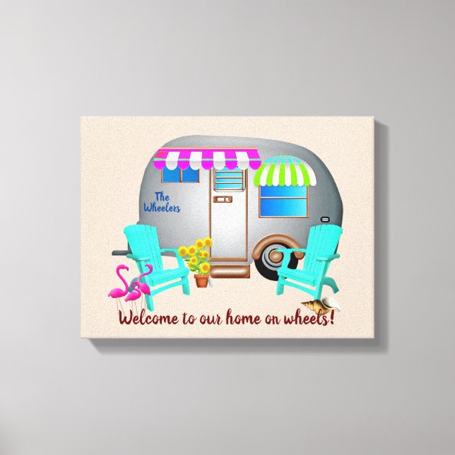 Camper Argent Nom de bienvenue toile étirée Imprim (Recto)