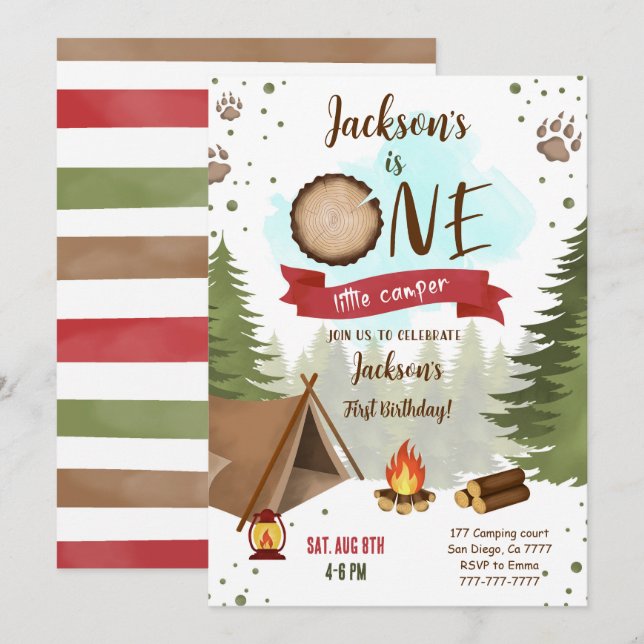 Camper Birthday Einladung (Vorne/Hinten)
