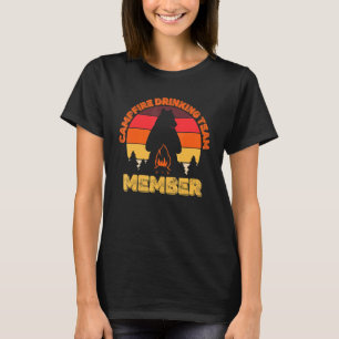 Camper Campfire Drink Team Mitglied Camping Bär T-Shirt