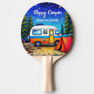 Camper Camping Blue Green Nature Picnic Tischtennis Schläger