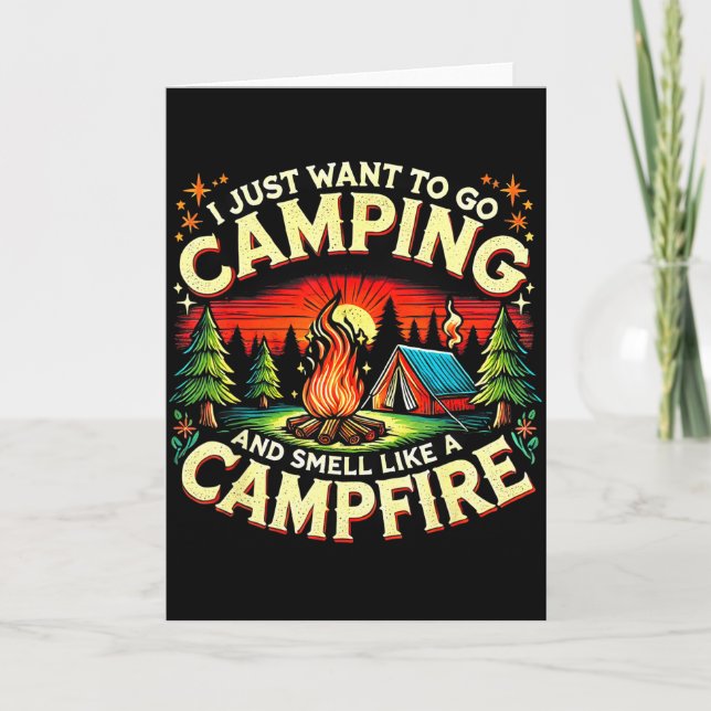 Camper Funny Cute Camng Glamng Campfire Quote Camp Karte (Vorderseite)