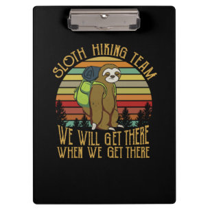 Camper-Geschenk Vintages Sloth Wanderteam Geburt Klemmbrett