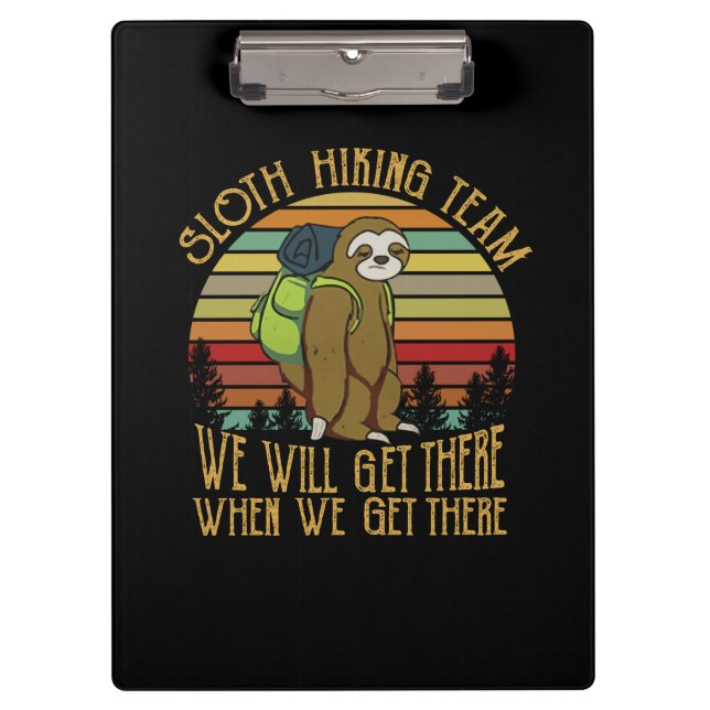 Camper-Geschenk | Vintages Sloth Wanderteam Geburt Klemmbrett (Vorderseite)