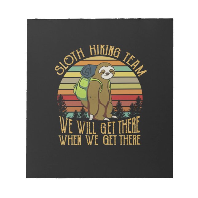 Camper-Geschenk | Vintages Sloth Wanderteam Geburt Notizblock (Vorderseite)