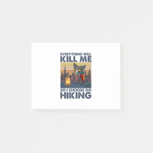 Camper-Geschenk Wandern mit Katze Geburtstag Post-it Klebezettel