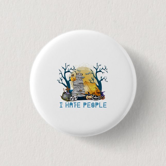 Camper-Geschenk | Wandern zu Halloween Geburtstag Button (Vorderseite)