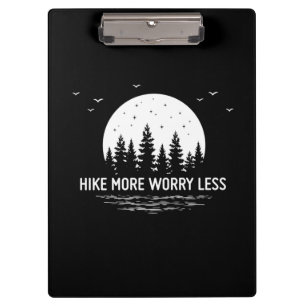 Camper Gift   Hike More Worry Less Birthday Klemmbrett