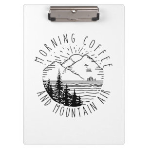 Camper Gift   Morning Coffee And Mountain Air Xmas Klemmbrett