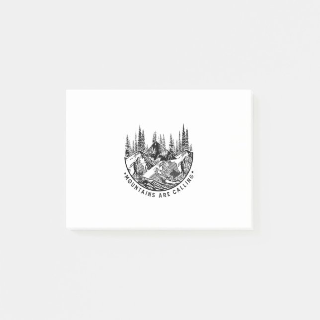 Camper Gift | Mountains Are Calling Birthday Post-it Klebezettel (Vorderseite)
