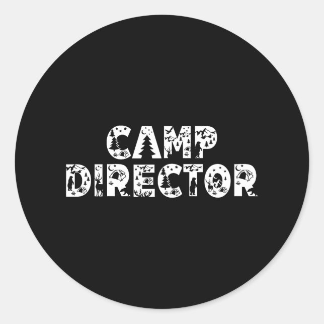 Camper-Leiter des Campingplatzes Runder Aufkleber (Vorderseite)