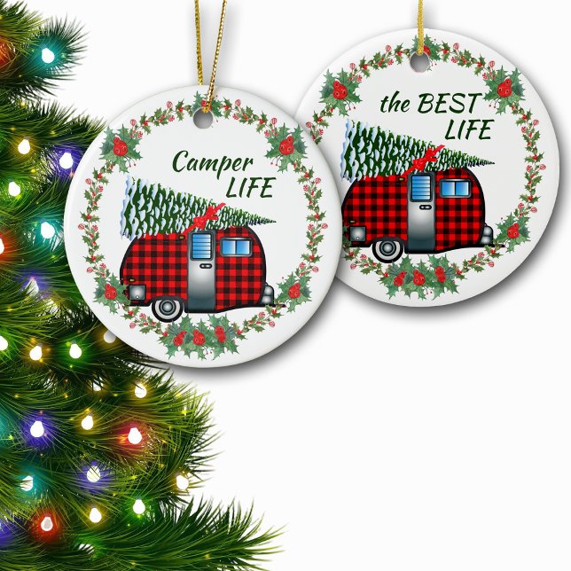 Camper Life Best Life Retro Weihnachten Keramik Ornament (Von Creator hochgeladen)