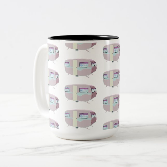 Camper Muster Zweifarbige Tasse (Vorderseite Links)