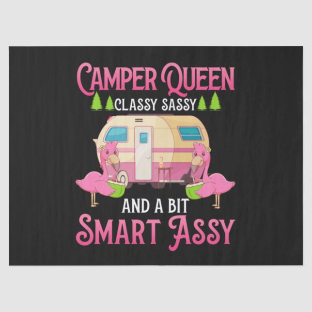 Camper Queen Classy Sassy Smart Funny Funny Girl Seidenpapier (Vorderseite)