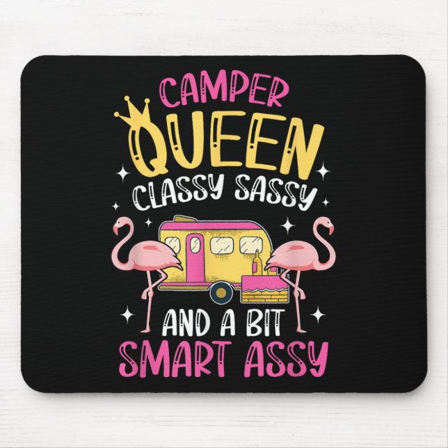 Camper Queen Cly Sy Smart Funny Girl Mousepad (Vorne)