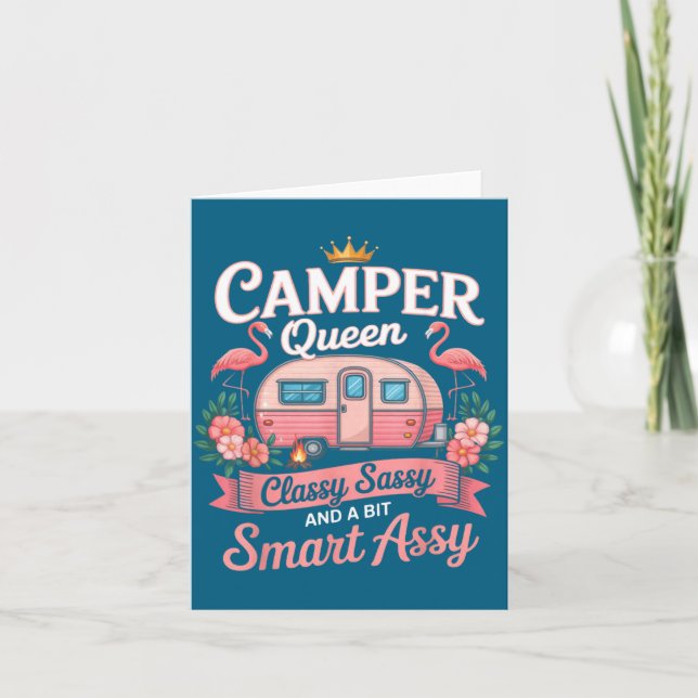 Camper Queen Cly Sy Smart Y Camng Rv Women  Karte (Vorderseite)