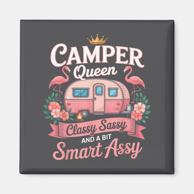 Camper Queen Cly Sy Smart Y Camng Rv Women  Magnet (Vorne)