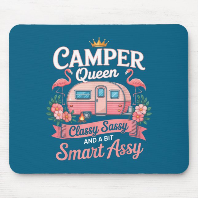 Camper Queen Cly Sy Smart Y Camng Rv Women  Mousepad (Vorne)