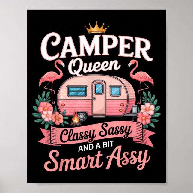 Camper Queen Cly Sy Smart Y Camng Rv Women  Poster (Vorne)