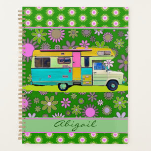 Camper Retro coloré et Fleurs mod amusantes