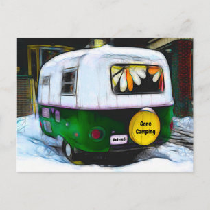 Camper Retro Gone Camping Vintag Postkarte