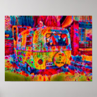 Camper Retro Hippie buntes Leben ist eine Reise