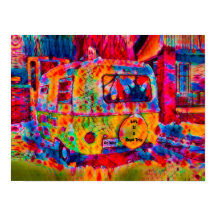 Camper Retro Hippie buntes Leben ist eine Reise
