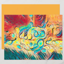 Camper Retro Hippie farbenfroh gelb rot Abstrakt