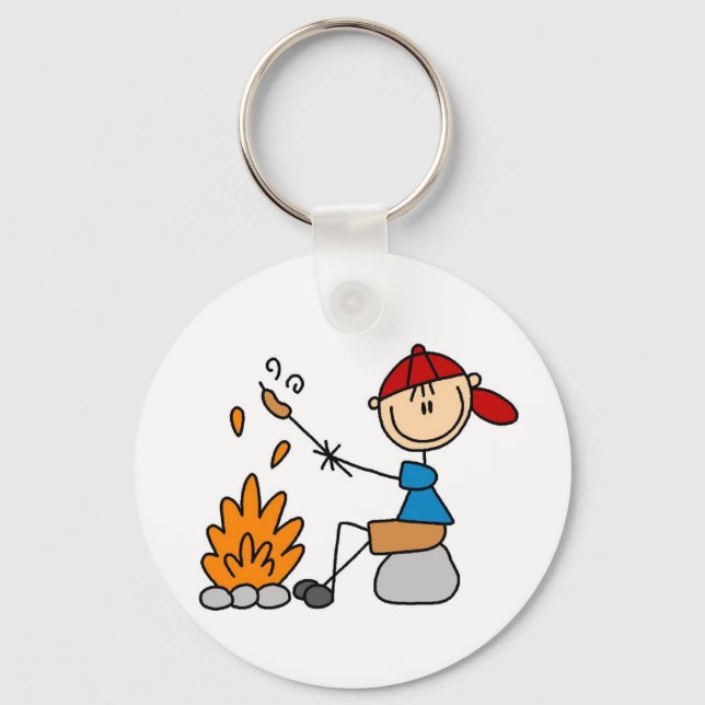 Camper Roasting Hot Dogs Tshirts und Geschenke Schlüsselanhänger (Vorderseite)