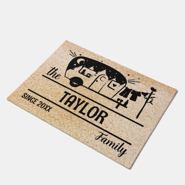 Camper RV Trailer Camping Campervan Caravan Fußmatte (Schrägansicht)