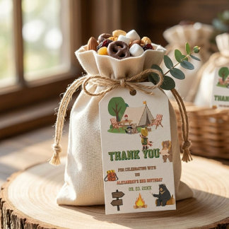 Camper Safari Woodland Geburtstag Danke Geschenkanhänger