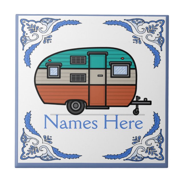 Camper, Text hinzufügen, Niederländisch aussehen,  Fliese (Vorderseite)