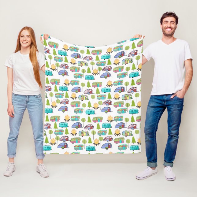 Camper-Themed Fleece-Decke Fleecedecke (Beispiel)