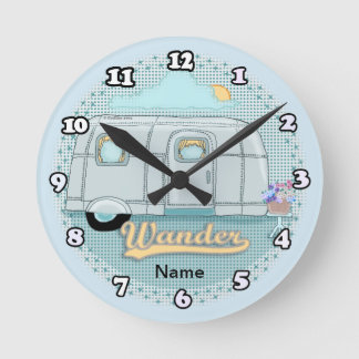 Camper Trailer Clock  Runde Wanduhr