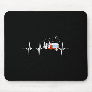 Camper Trailer Teardrop Heartbeat Rv Camping Mousepad