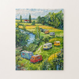 Camper Vans by Tulip Fields Fantasy Painting