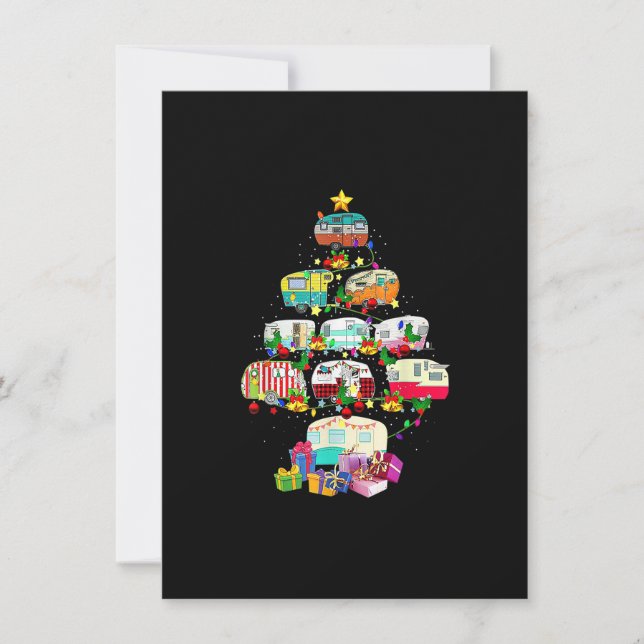 Camper Weihnachtsbaum leichte Nutzfahrzeuge Campin Einladung (Vorderseite)