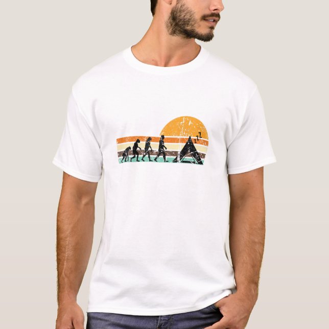 Camper Zelt Evolution Retro Design, Camping T-Shirt (Vorderseite)