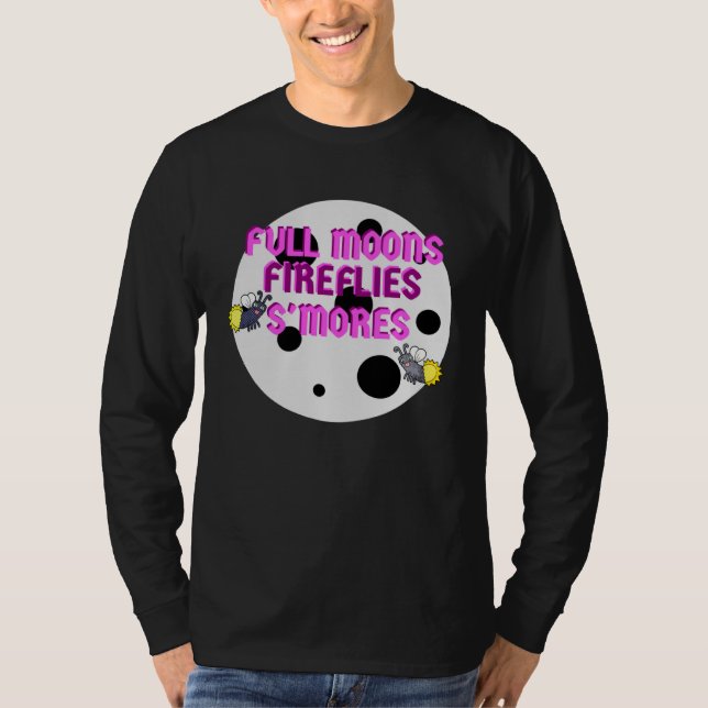 Campers Full Moons Fireflies Smores T-Shirt (Vorderseite)