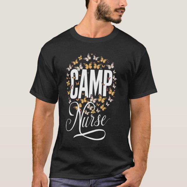 Campers Niedlich Camping Butterfly Summer Camp Nur T-Shirt (Vorderseite)