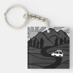 Campervan Berge Vanlife RV Sonnenaufgang Schlüsselanhänger
