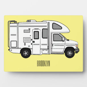 Campervan Cartoon Illustration Fotoplatte