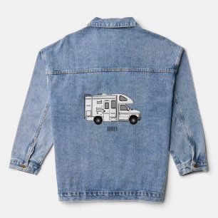 Campervan Cartoon Illustration Jeansjacke