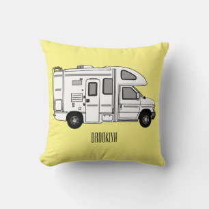 Campervan Cartoon Illustration Kissen