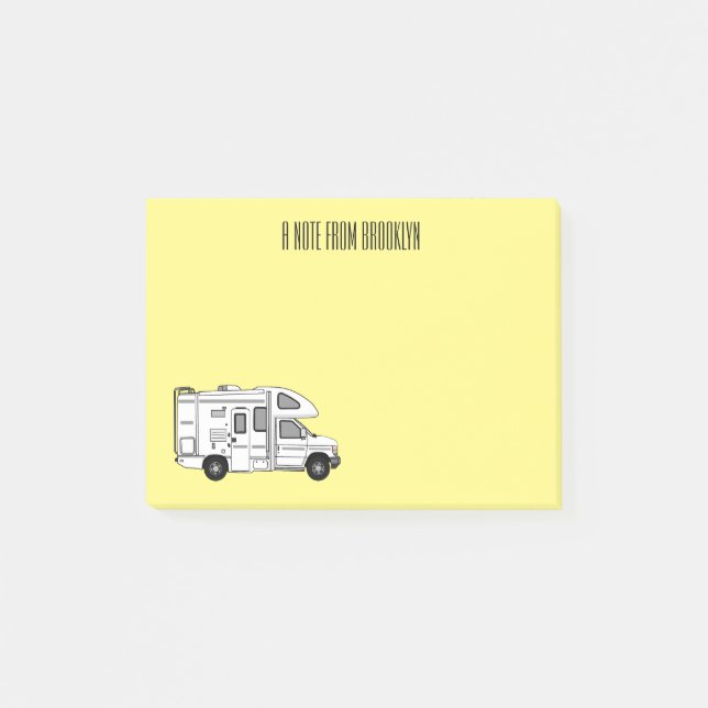 Campervan Cartoon Illustration Post-it Klebezettel (Vorderseite)