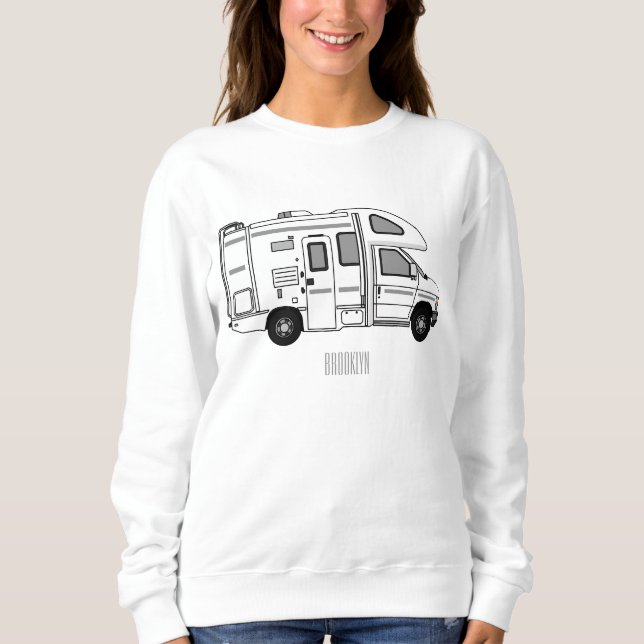 Campervan Cartoon Illustration Sweatshirt (Vorderseite)