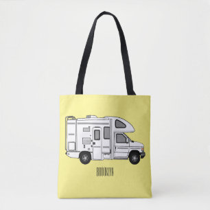 Campervan Cartoon Illustration Tasche