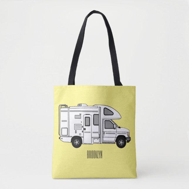 Campervan Cartoon Illustration Tasche (Vorderseite)