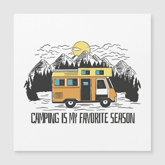 Campervan Mountain Retreat Magnetkarte (Vorderseite)