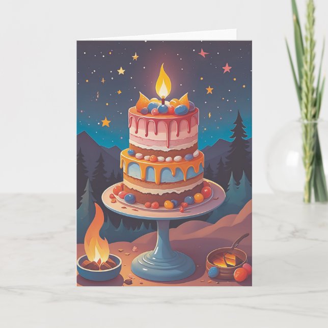 Campfire Birthday Bliss Karte (Vorderseite)