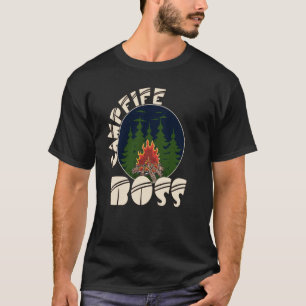 Campfire Boss Camping Bonfire Außenbereich T-Shirt